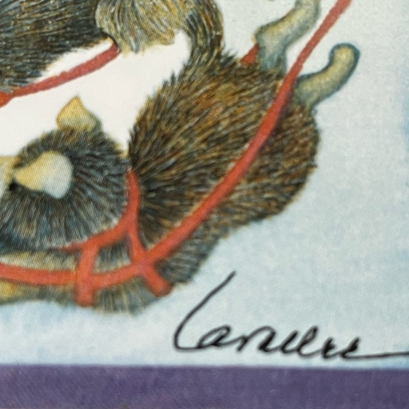 Barbara Lavallee Ceramic Tile Eskimo Husky Dog Sled Winter 5.75"x5.75" - Picture 2 of 3